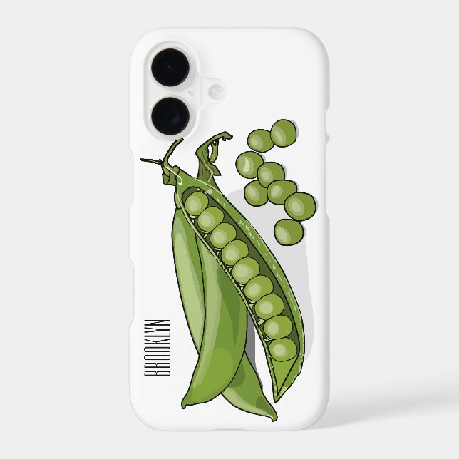 Pea cartoon illustration  iphone case (Back)