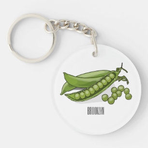 Pea cartoon illustration  keychain