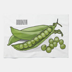 Pea cartoon illustration kitchen towel