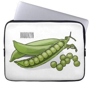 Pea cartoon illustration laptop sleeve