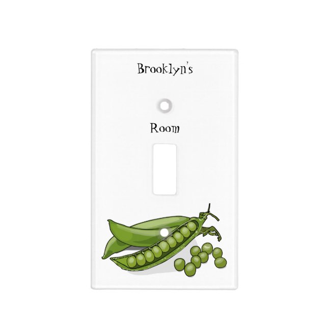 Pea cartoon illustration light switch cover (Front)
