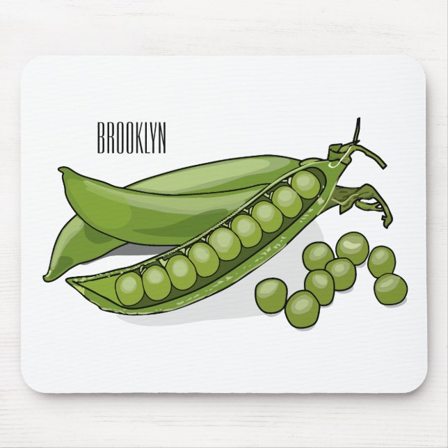 Pea cartoon illustration  mouse pad (Front)