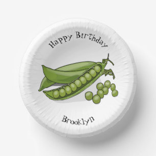 Pea cartoon illustration paper bowls