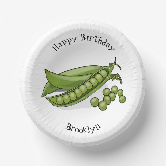 Pea cartoon illustration paper bowls (Front)