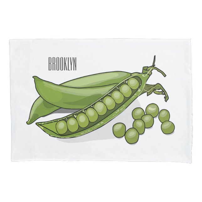 Pea cartoon illustration  pillow case (Front)