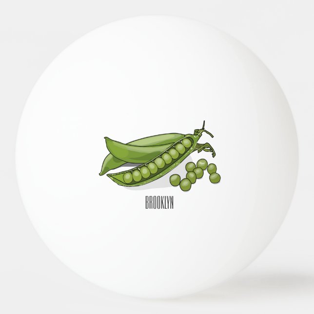 Pea cartoon illustration  ping pong ball