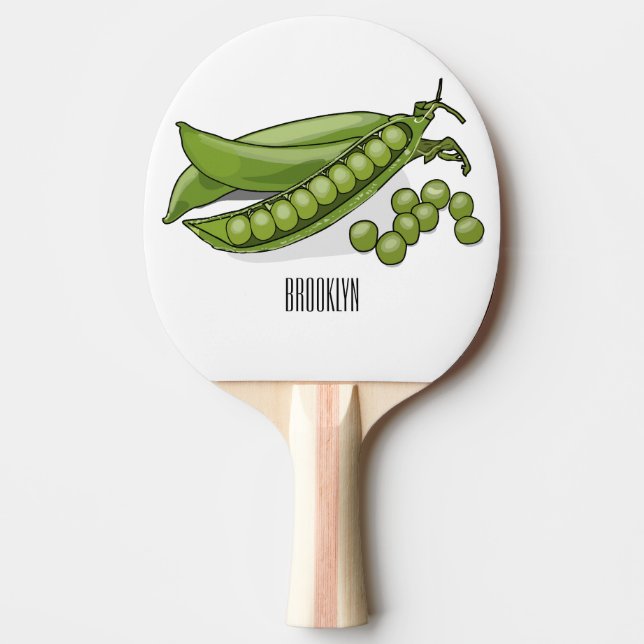 Pea cartoon illustration  ping pong paddle (Front)