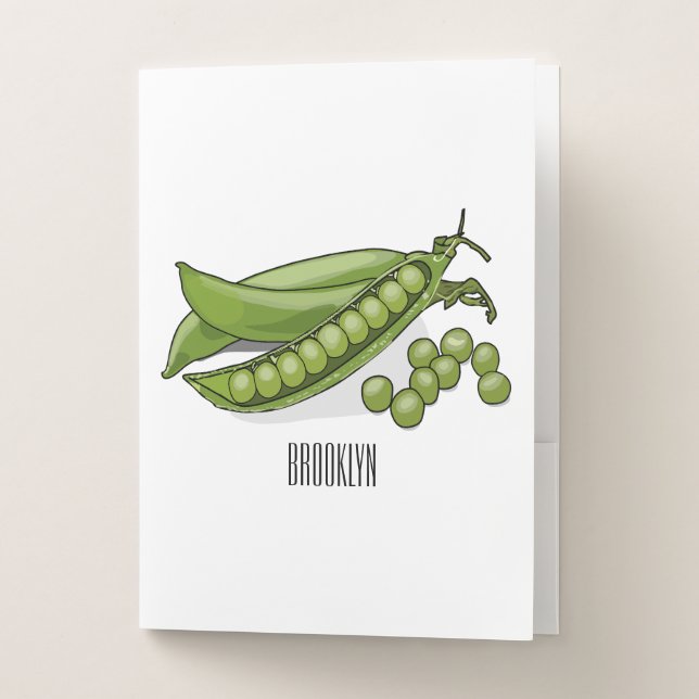 Pea cartoon illustration  pocket folder (Front)