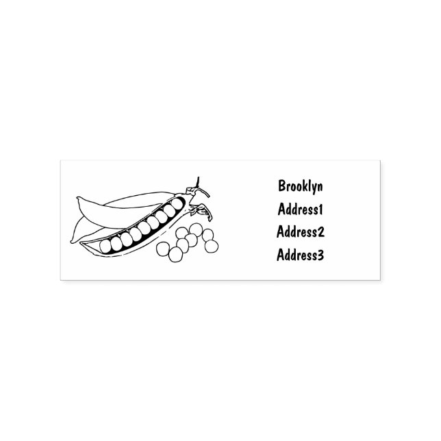 Pea cartoon illustration  rubber stamp (Imprint)