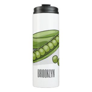 Pea cartoon illustration thermal tumbler