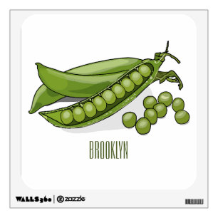 Pea cartoon illustration wall decal