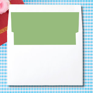 Pea Green soft organic minimal tone solid color Envelope Liner