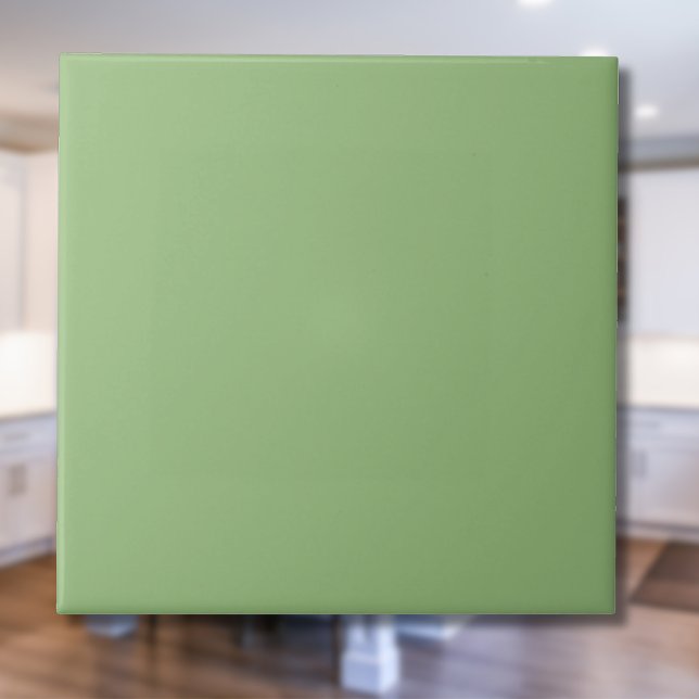 Pea Green Solid Color | Classic | Elegant Ceramic Tile (Creator Uploaded)