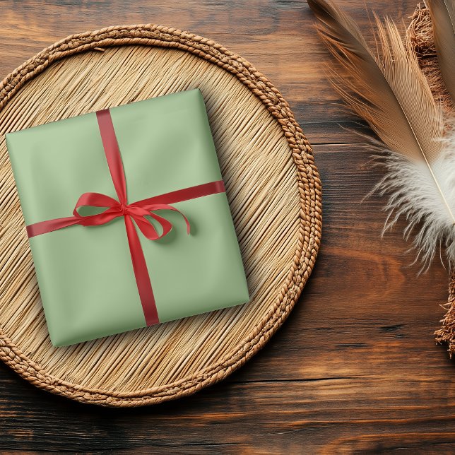 Pea Green Solid Color | Classic | Elegant Wrapping Paper (Creator Uploaded)