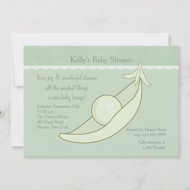Pea in a Pod Baby Shower Invitation (Front)