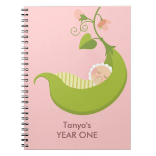 Pea in a Pod Girl Baby Notebook