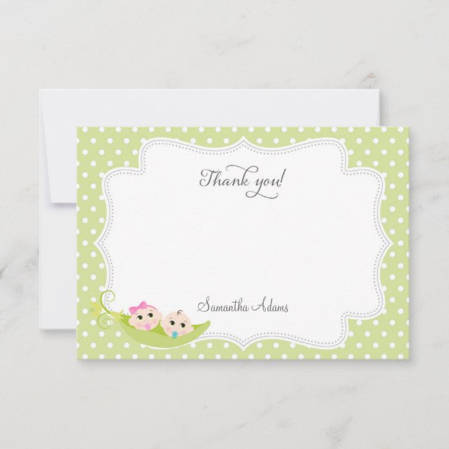 Pea In A Pod Thank You Card (Front)