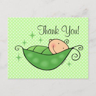 Pea In My Pod Thank You Postcard