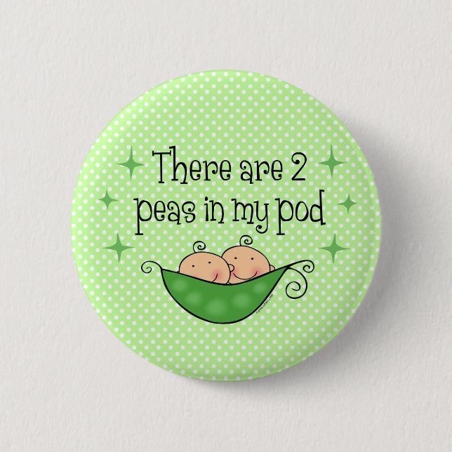 Pea in My Pod Twins Button (Front)