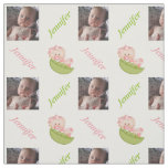 Pea in the pod baby girl pink nursery personalized fabric