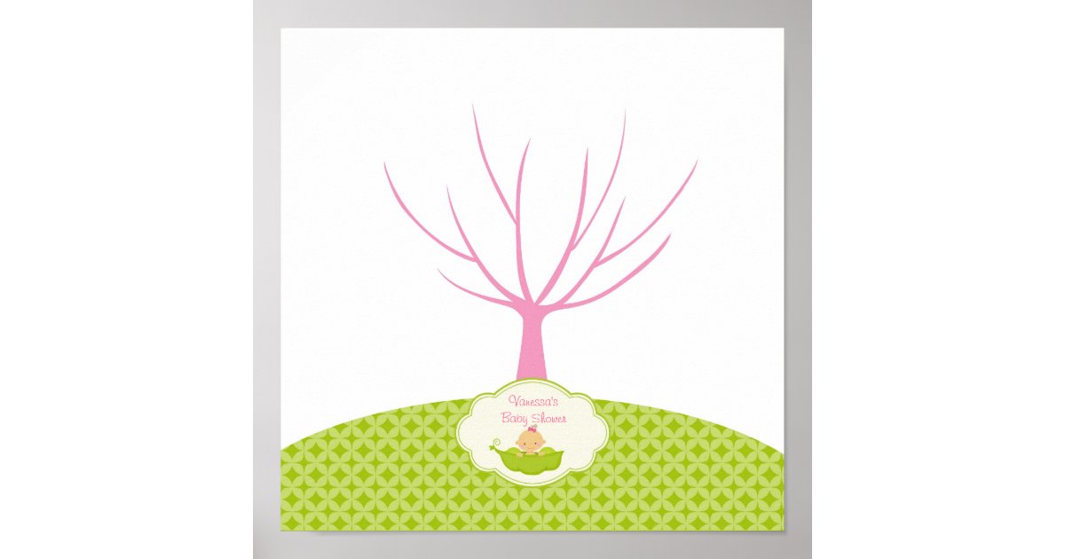 Pea In The Pod Baby Shower Guestbook Tree Poster Zazzle Com
