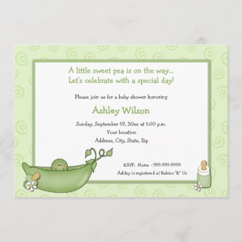Pea In The Pod Baby Shower Invitations by maternity_tees at Zazzle