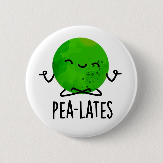 Pea-lates Funny Pilates Pea Pun  Button (Front)