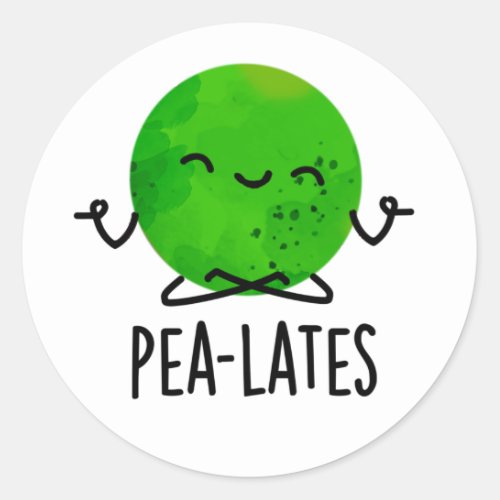 Pea_lates Funny Pilates Pea Pun  Classic Round Sticker