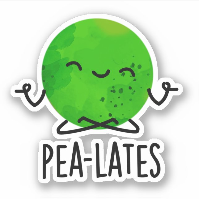 Pea-lates Funny Pilates Pea Pun  Sticker (Front)