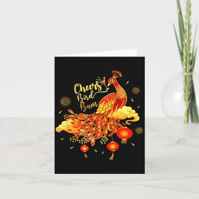 Pea Mahjong Cheers Bird Bam Chinese Mah Jong Game  Card (Front)