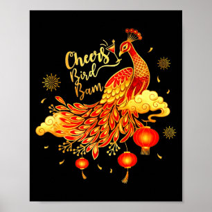 Pea Mahjong Cheers Bird Bam Chinese Mah Jong Game Poster