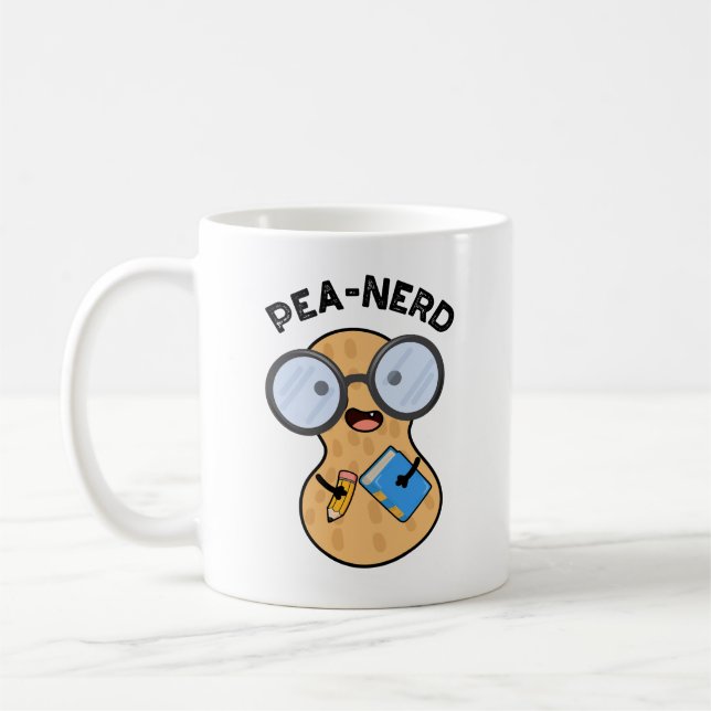 Pea-nerd Funny Nerd Peanut Pun  Coffee Mug (Left)
