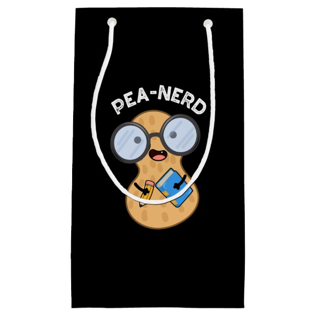 Pea-nerd Funny Nerd Peanut Pun Dark BG Small Gift Bag (Front)