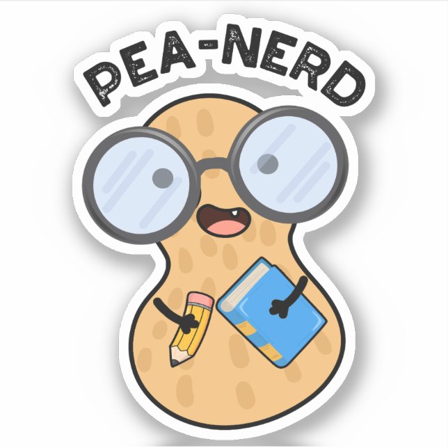 Pea-nerd Funny Nerd Peanut Pun  Sticker (Front)