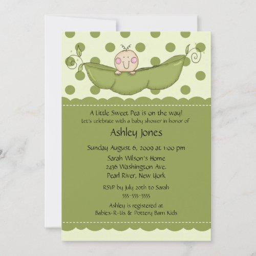 Pea Pod Baby Baby Shower Invitations