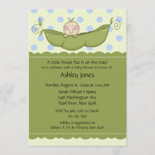 Pea Pod Baby Boy Baby Shower Invitations