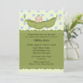 Pea Pod Baby Boy Baby Shower Invitations (Standing Front)