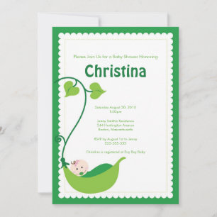 Pea Pod Baby Girl Baby Shower Invitation