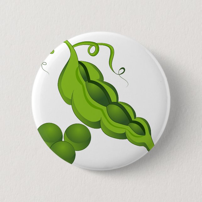 Pea Pod Cartoon Button (Front)