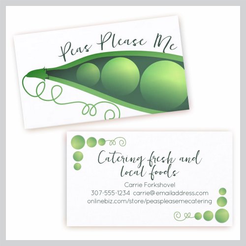 pea pod catering chef restuarant business card