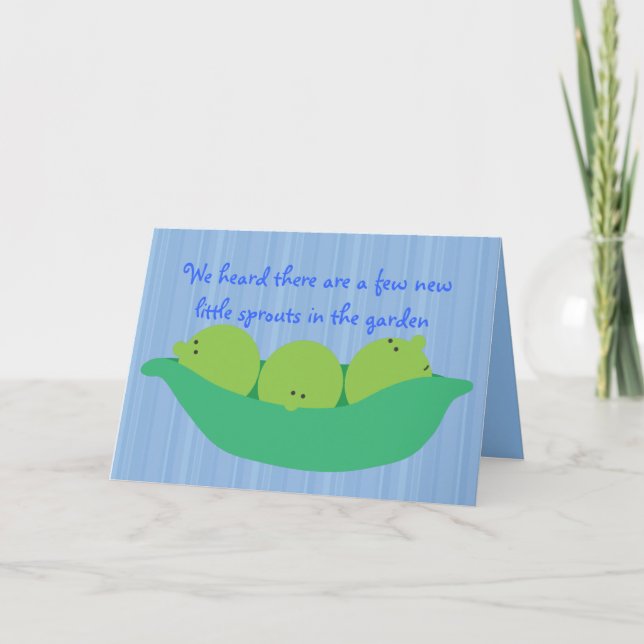 Pea Pod Pals New Baby Boys Congratulations Card (Front)