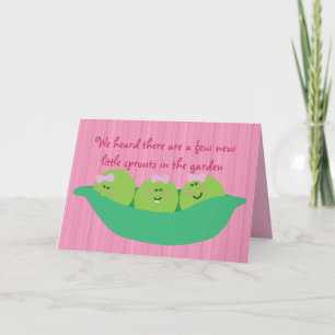 Pea Pod Pals New Baby Girls Congratulations Card