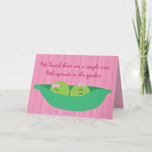 Pea Pod Pals New Baby Girls Congratulations Card
