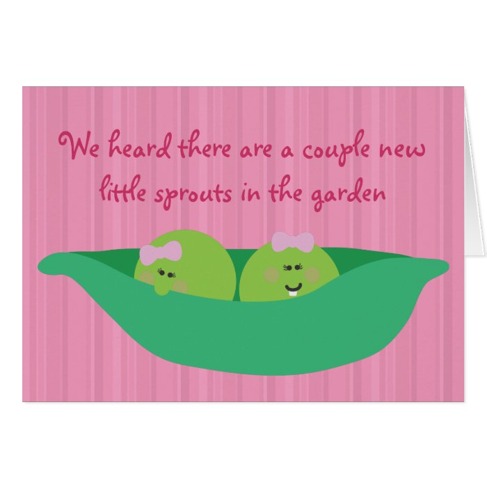 Pea Pod Pals New Baby Girls Congratulations Card