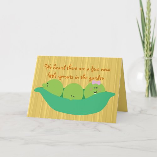 Pea Pod Pals Triplet Babies Congratulations Card