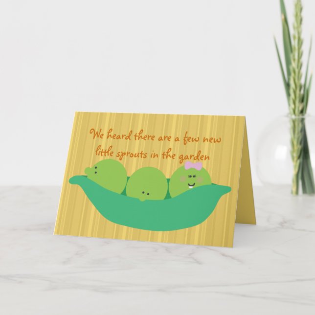 Pea Pod Pals Triplet Babies Congratulations Card (Front)