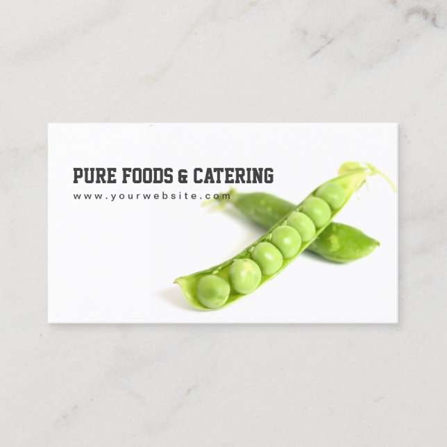 Pea Pod Pure Foods & Catering Vegan Business Card (Front)