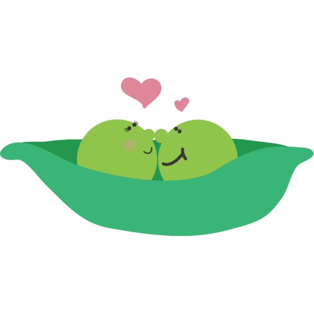 Pea Pod Sweethearts Sculpture Magnet (Front)