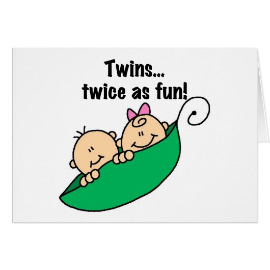 Pea Pod Twins Twice as Fun Cards (Front Horizontal)