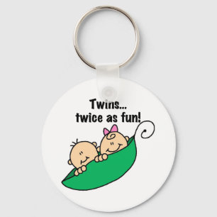 Pea Pod Twins Twice as Fun Keychain